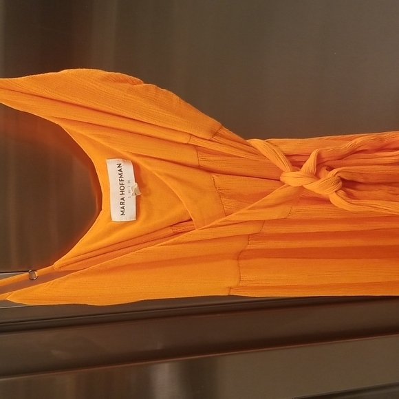 💕MARA HOFFMAN SWIM💕 Alma Sleeveless Wrap Front Maxi Dress ~ Orange Small S - Picture 13 of 16